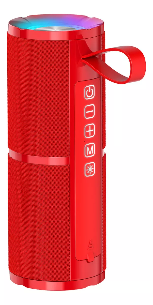 BOCINA BLUETOOTH PORTATIL 1HORA BOC060 51 ALTAVOZ INALAMBRICO CON SONIDO ESTEREO HD 2400MAH 35MM ROJA